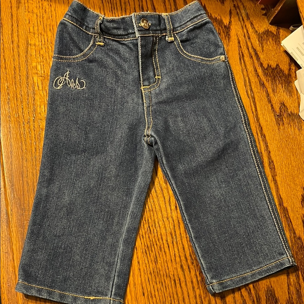 Akdmks little girl blue jeans size 12 months